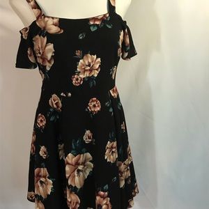 Altar’d State Black Floral Print Dress size Large